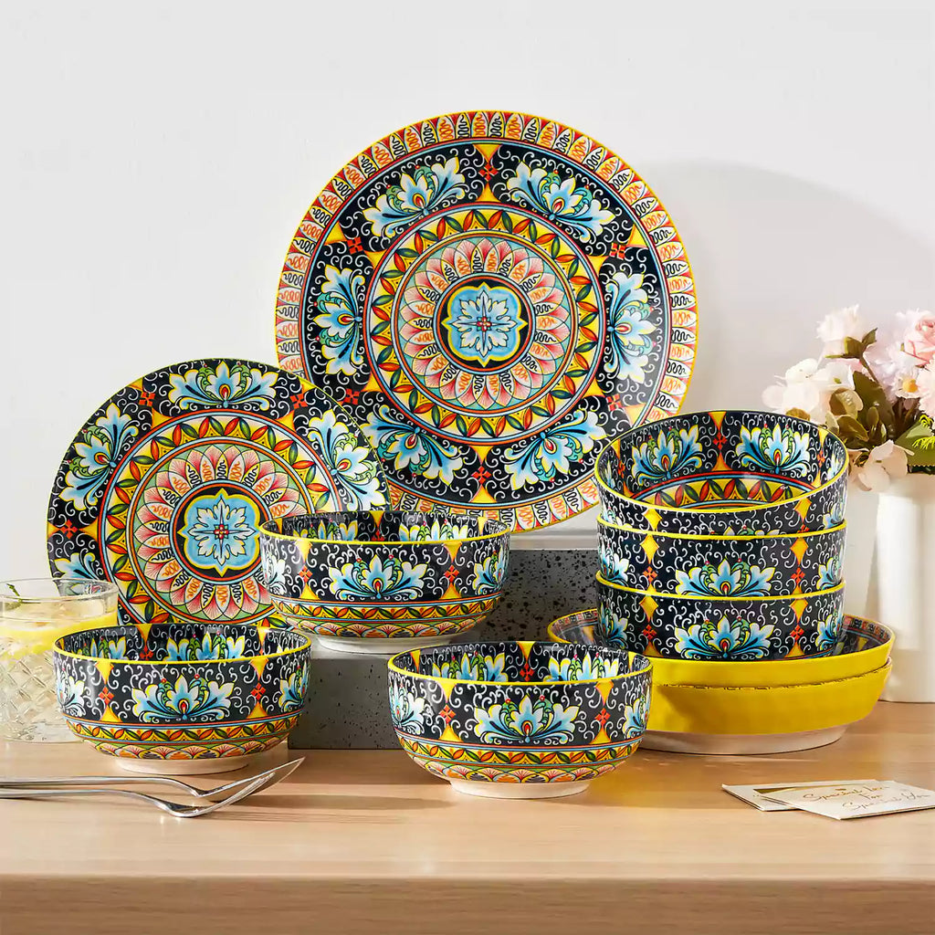 Simi 28oz Double-Sided Porcelain Bowls – Set of 6