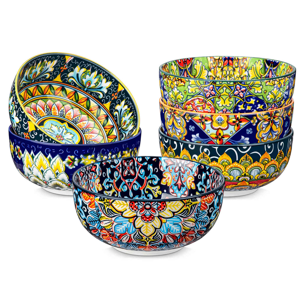 Simi 28oz Double-Sided Porcelain Bowls – Set of 6