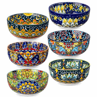 Simi 28oz Double-Sided Porcelain Bowls – Set of 6