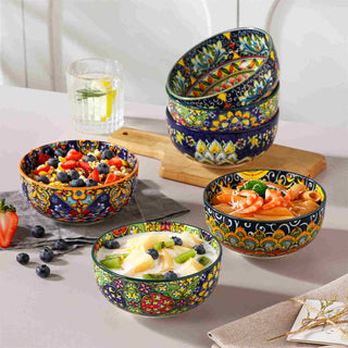 Simi 28oz Double-Sided Porcelain Bowls – Set of 6