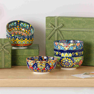 Simi 28oz Double-Sided Porcelain Bowls – Set of 6