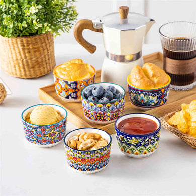 Simi Porcelain Ramekin Bowls – Set of 6 (4oz–8oz)