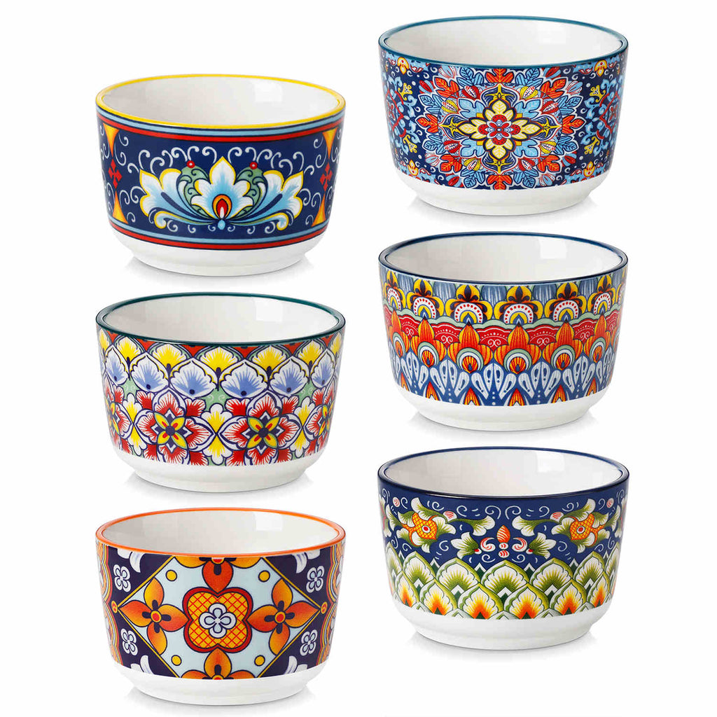 Simi Porcelain Ramekin Bowls – Set of 6 (4oz–8oz)