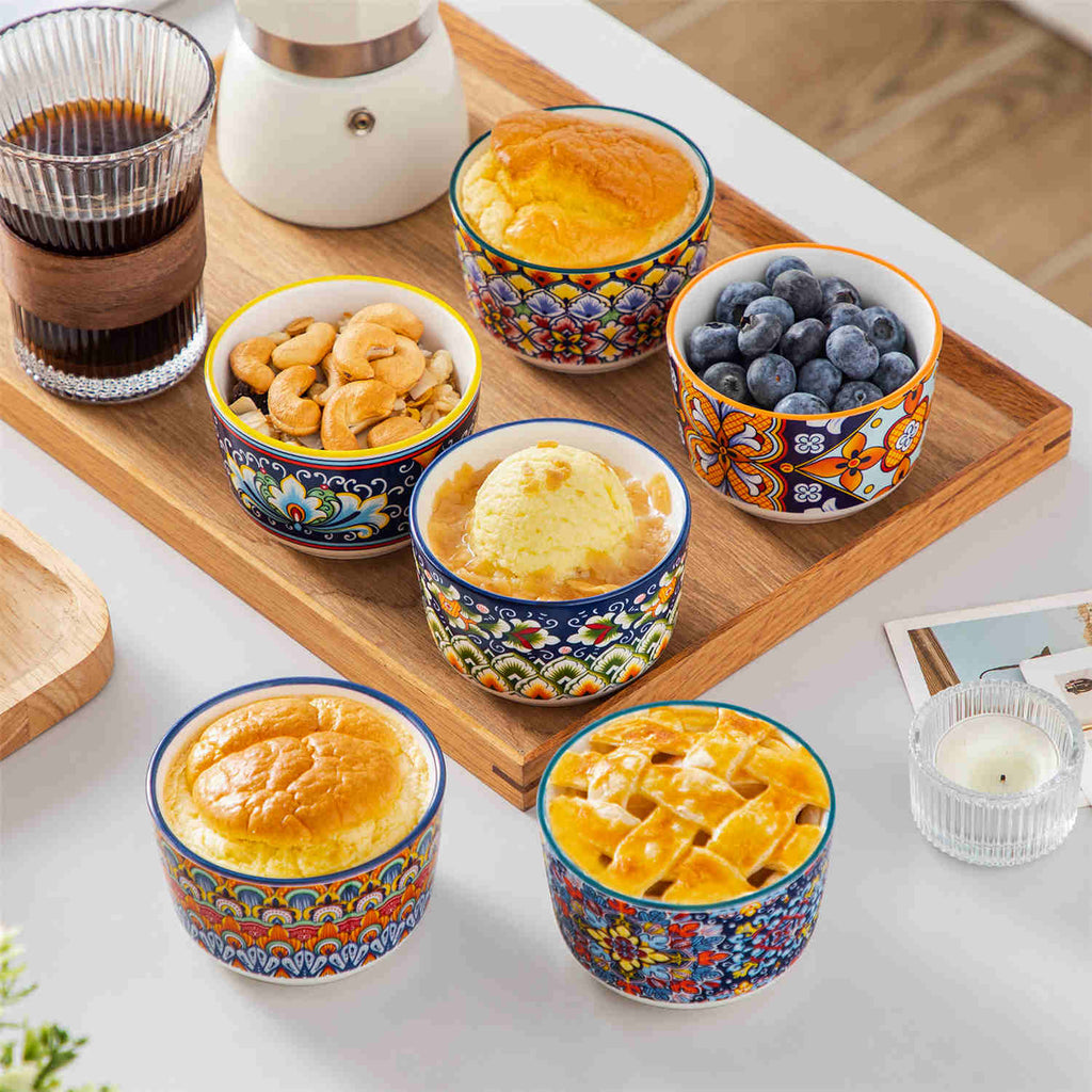 Simi Porcelain Ramekin Bowls – Set of 6 (4oz–8oz)