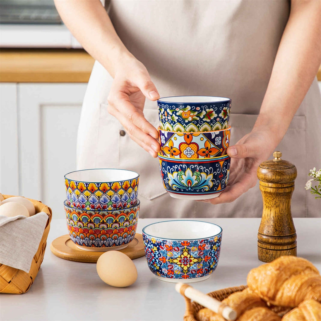 Simi Porcelain Ramekin Bowls – Set of 6 (4oz–8oz)