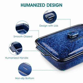 Starry 3.8QT Reactive Glaze Casserole with Lid