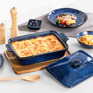 Starry 3.8QT Reactive Glaze Casserole with Lid