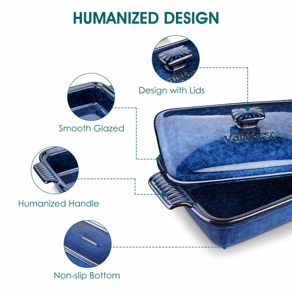 Starry 1.9QT Reactive Glaze Casserole with Lid