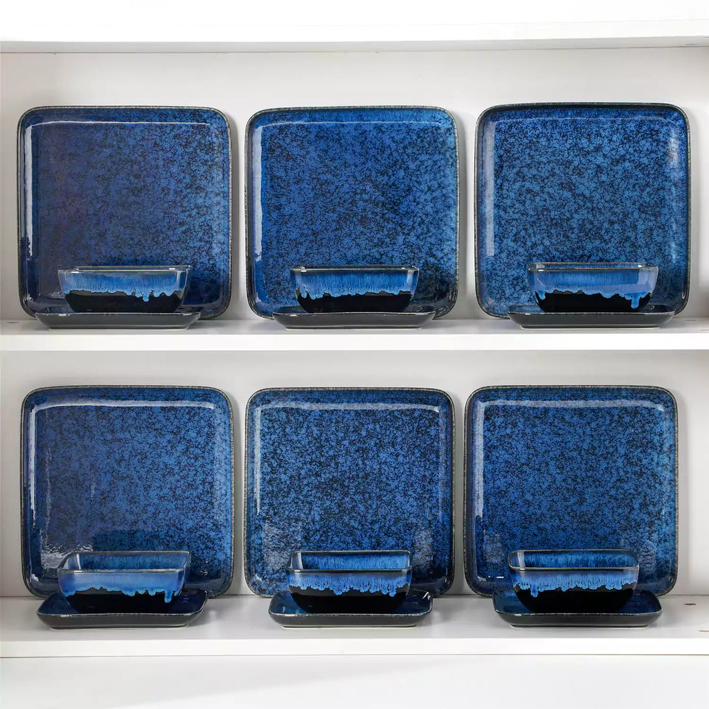 Stern 18 Piece Square Stoneware Dinnerware Set – Service for 6