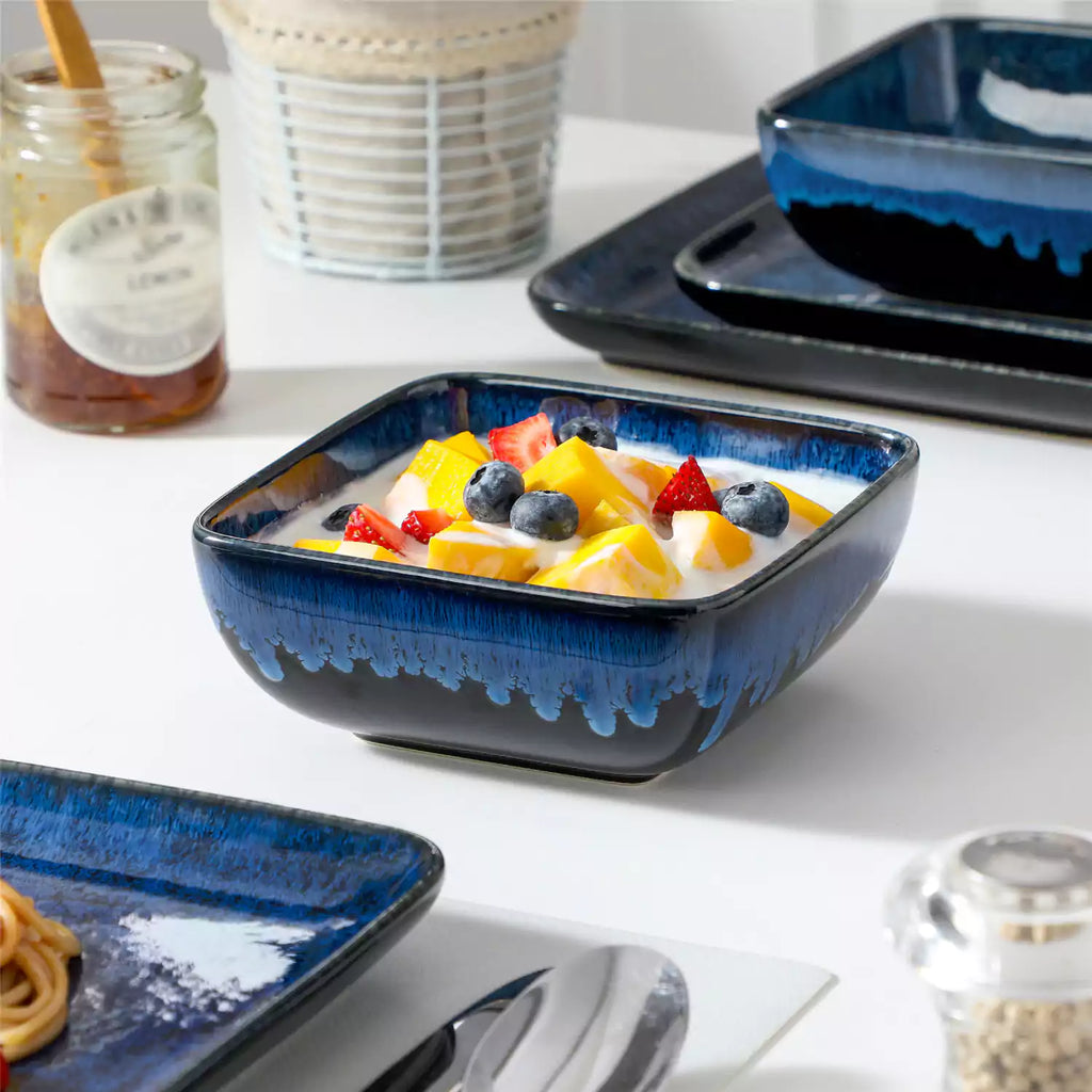 Stern 18 Piece Square Stoneware Dinnerware Set – Service for 6