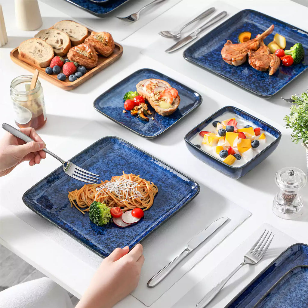 Stern 18 Piece Square Stoneware Dinnerware Set – Service for 6