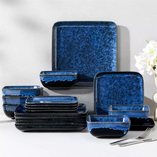 Stern 18 Piece Square Stoneware Dinnerware Set – Service for 6