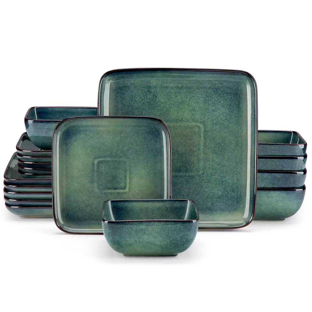 Stern 18 Piece Square Stoneware Dinnerware Set – Service for 6