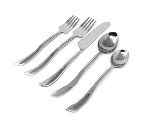 20 Pc Flatware Set with Swiveled Handles - Service for 4 - Dishwasher Safe
