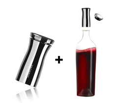 Vagnbys® 7-1 Stainless Steel Wine Decantiere with Borosilicate Glass Carafe – 0.9L