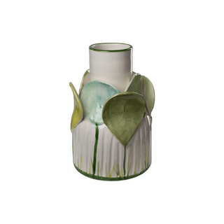Pastel Green Petal Vase – Handmade Italian Modern Decorative Ceramic Vase