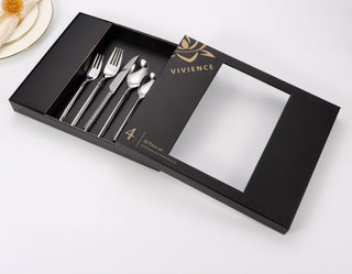20 pc flatware set - Silver - Modern Tri-Angled Handle, Textured