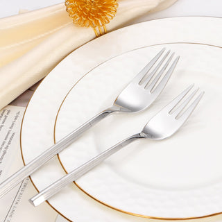 20 pc flatware set - Silver - Modern Tri-Angled Handle, Textured
