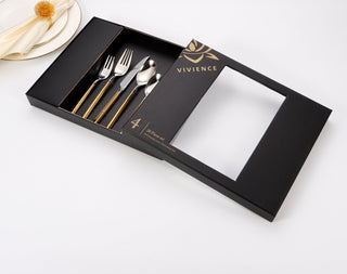 20 pc flatware set - Silver - Modern Tri-Angled Handle, Textured