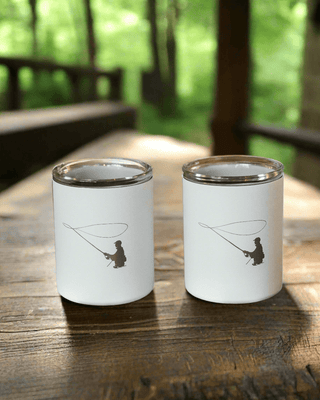 Limited Edition Fisherman Whiskey Glass Set of 2 in White – Glass-Lined Tumblers