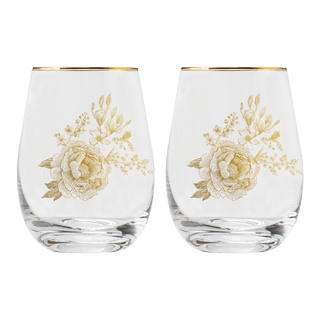 Delft Stemless Wine Glass - Boxed Set of 2
