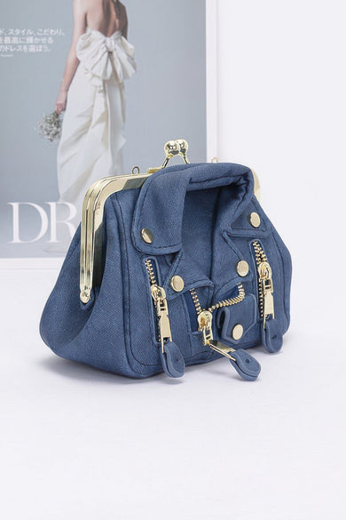 Denim Jacket Crossbody Bag – Light or Dark Blue