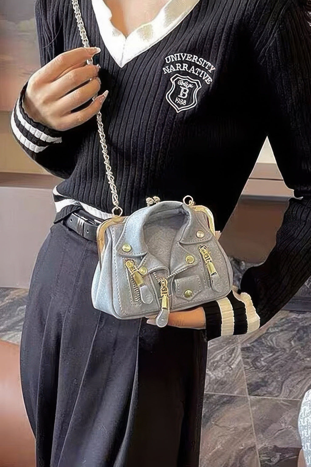 Denim Jacket Crossbody Bag – Light or Dark Blue