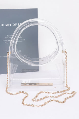 Clear Vision Acrylic Clutch with Chain Strap – Clear or Neon Yellow
