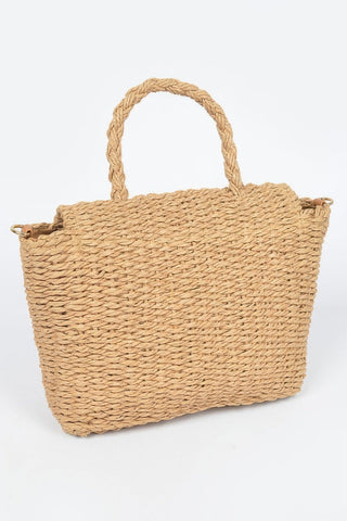 Faux Straw Woven Clutch – Natural Summer & Resort Handbag