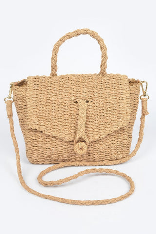 Faux Straw Woven Clutch – Natural Summer & Resort Handbag