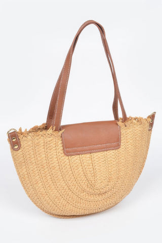 Faux Straw Crossbody Bag – Woven Summer Shoulder Bag