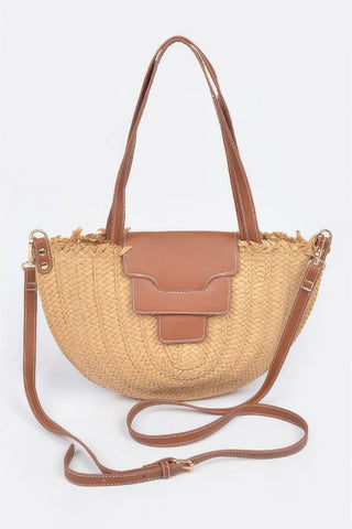Faux Straw Crossbody Bag – Woven Summer Shoulder Bag