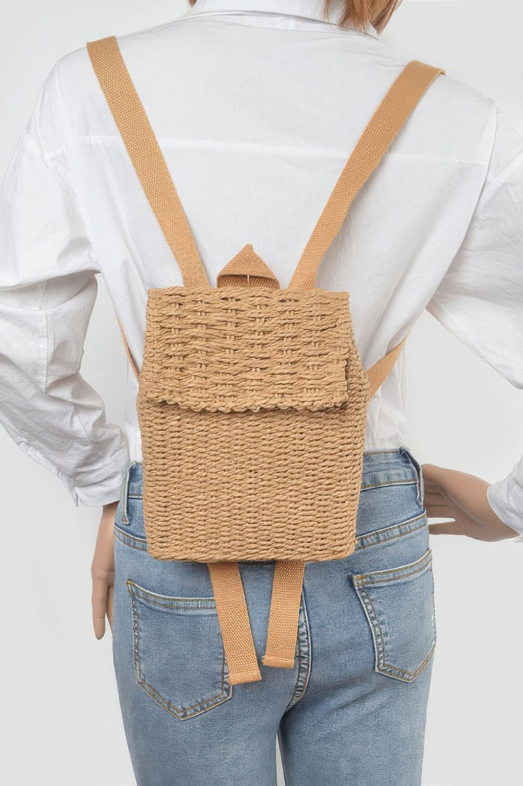 Woven Cotton Mini Backpack – Casual Travel & Everyday Bag