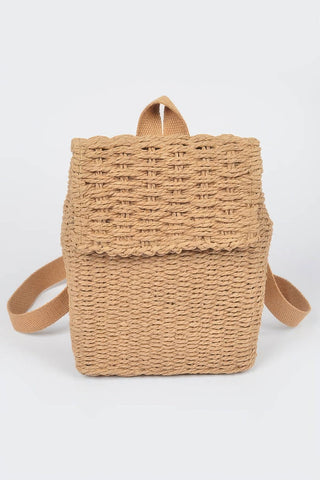 Woven Cotton Mini Backpack – Casual Travel & Everyday Bag