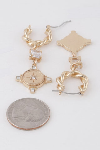 Twisted Shining Star Drop Earrings – Celestial Statement Jewelry