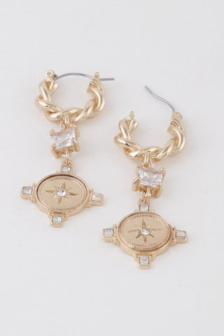 Twisted Shining Star Drop Earrings – Celestial Statement Jewelry