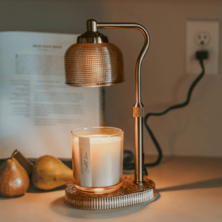 Gold and Glass Electric Candle Warmer Lamp with Timer