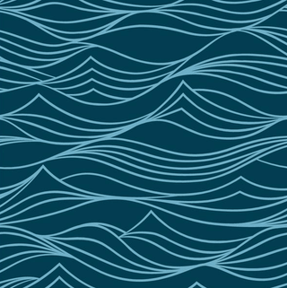 Small Reusable Cloth Furoshiki Gift Wrap | Whales & Waves