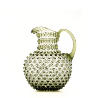 Hobnail Glass Jug in Moss Green – 2 Liter