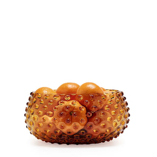Hobnail Glass Bowl in Saffron Light – Large