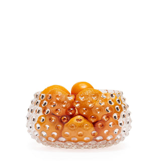 Hobnail Glass Bowl in Clear Quartz – Large