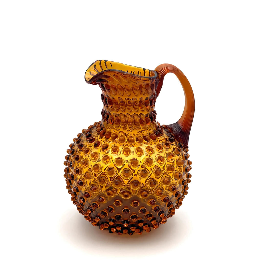 Hobnail Glass Jug in Saffron Light – 2 Liter