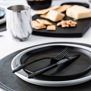 Cambridge Poet Black Satin 20-Piece Flatware Set, 18/0 stainless steel (view 3)