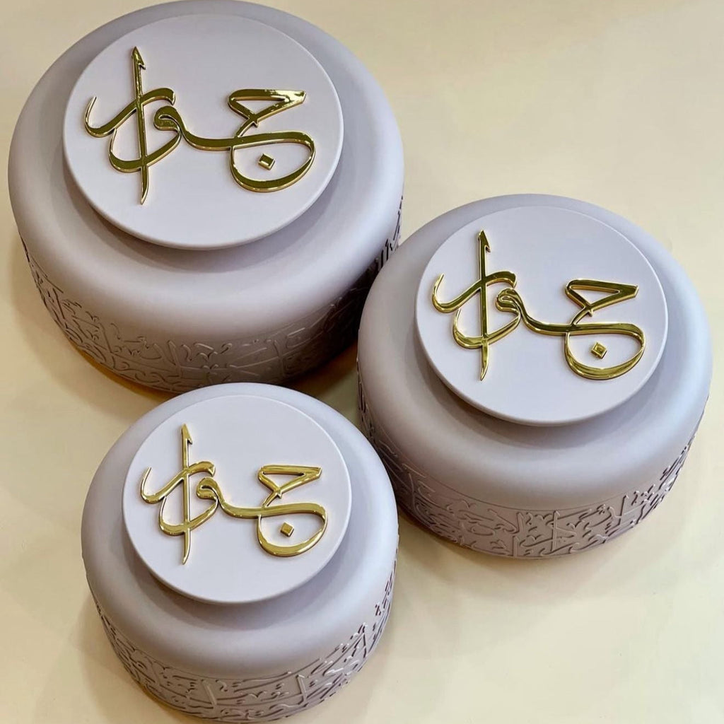 Jiwar - Food Thermos/Warm Serv (Set of 3)- Lavender & Gold