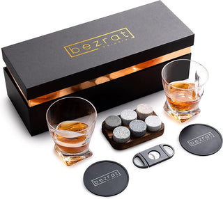 Whiskey Glasses and Accessories - 12 Pieces in Gift Box