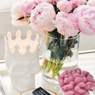 White Louise Skull Candle – Artistic Skull Candle for Modern Home Décor