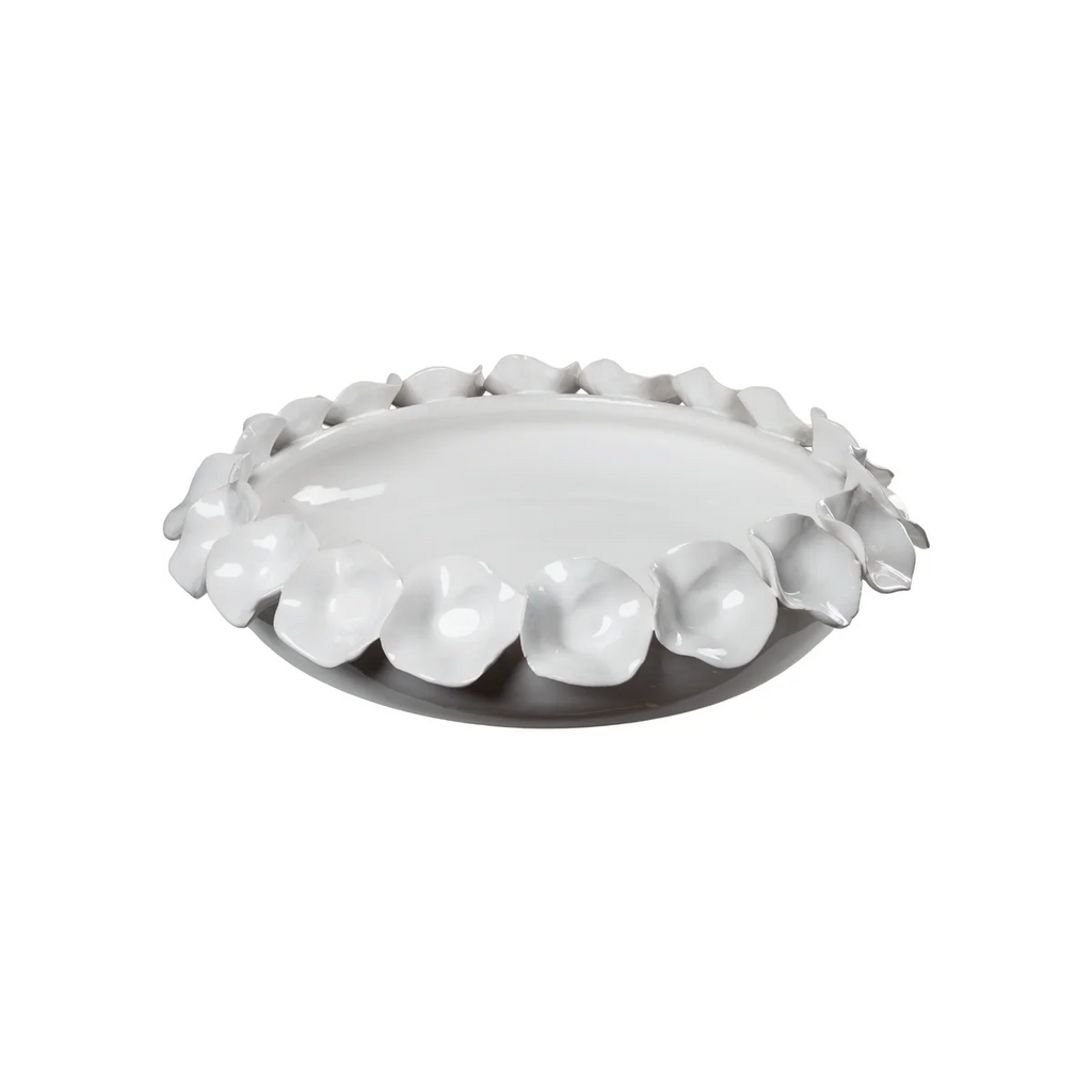 Nasturtium Petal Bowl – Handmade Italian Decorative Bowl in Green, White & Turquoise