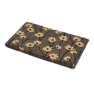 Wild Flowers Gray Natural Coir Doormat