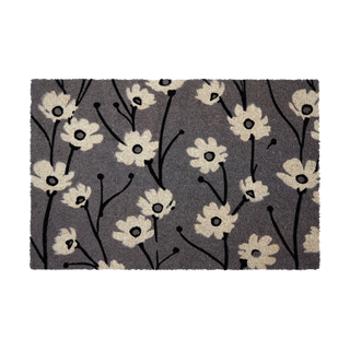 Wild Flowers Gray Natural Coir Doormat