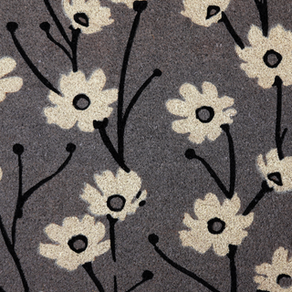 Wild Flowers Gray Natural Coir Doormat